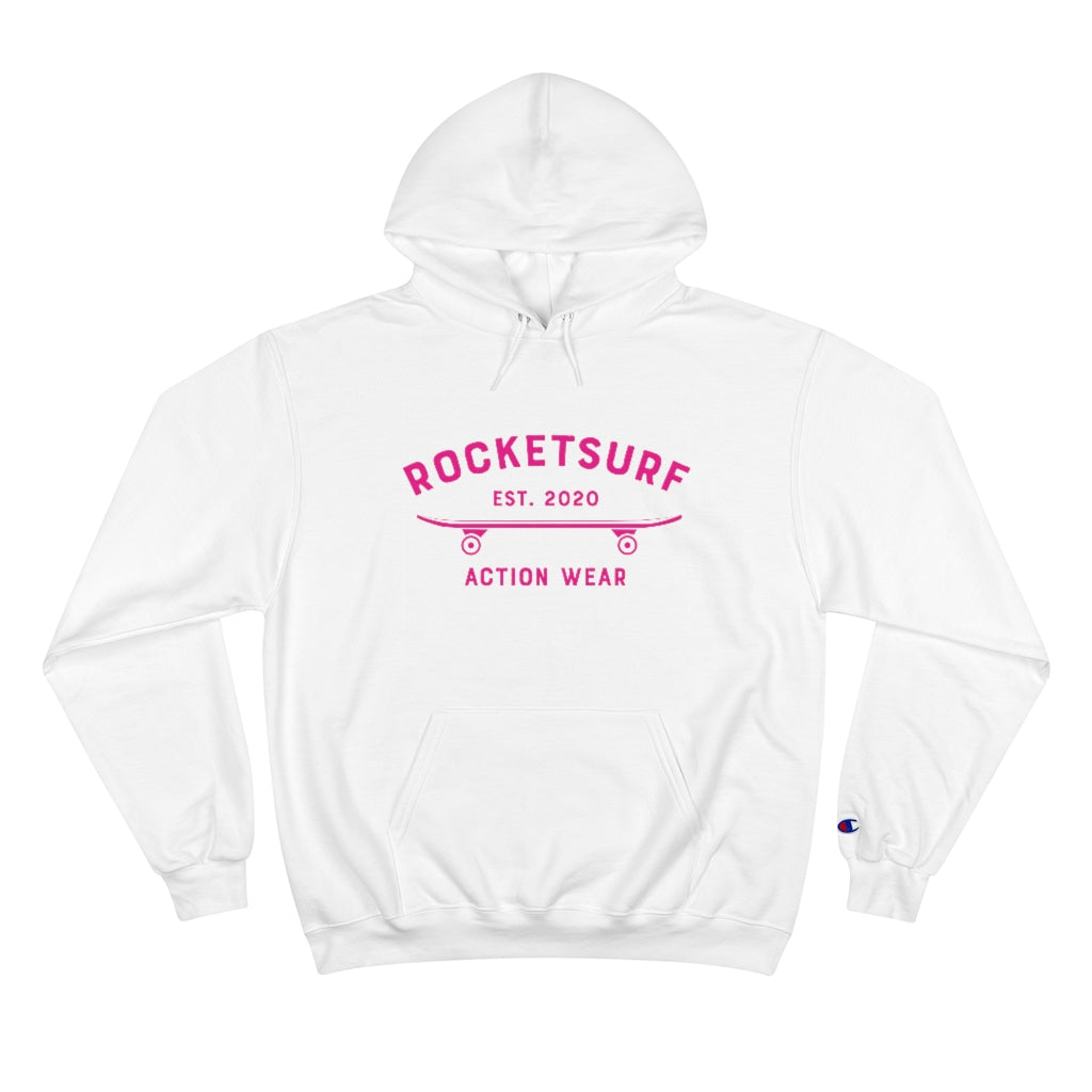 Champion Hoodie - RocketSurf Skate Club Magenta Lettering