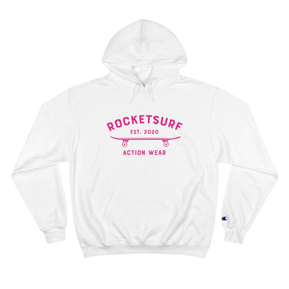 Champion Hoodie - RocketSurf Skate Club Magenta Lettering