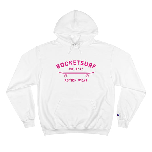 Champion Hoodie - RocketSurf Skate Club Magenta Lettering