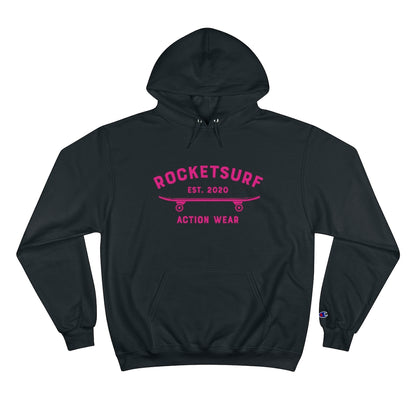 Champion Hoodie - RocketSurf Skate Club Magenta Lettering