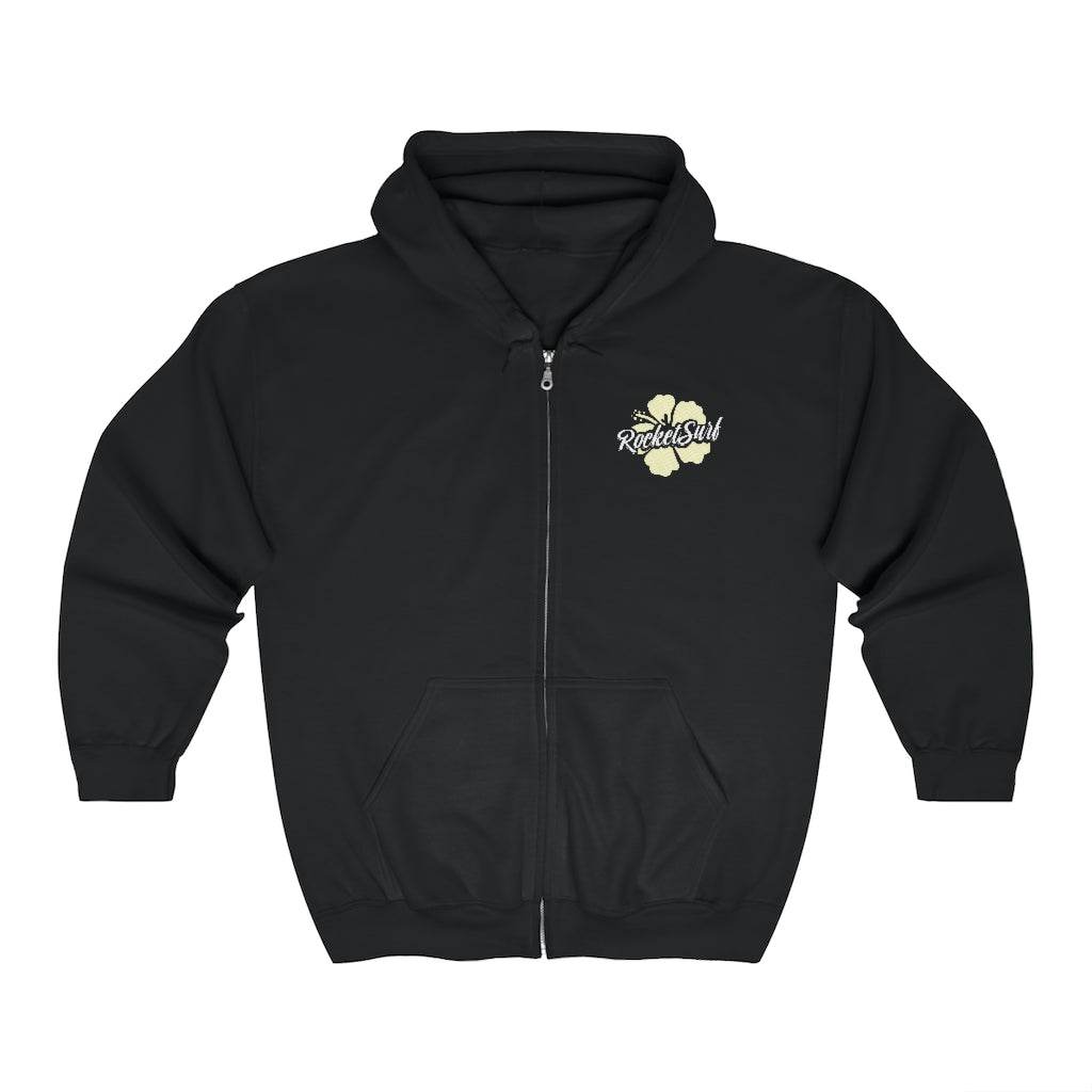 Unisex Zip Up Hoodie Yellow Flower