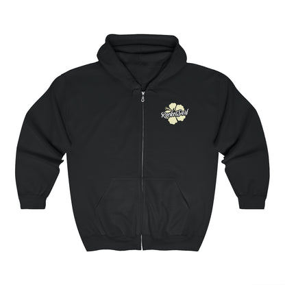 Unisex Zip Up Hoodie Yellow Flower