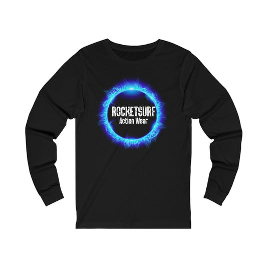 Unisex Jersey Long Sleeve Skate Tee - Blue Flame