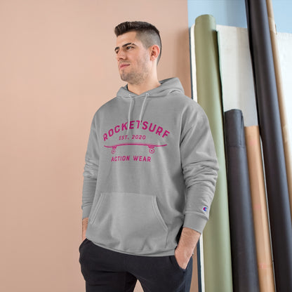 Champion Hoodie - RocketSurf Skate Club Magenta Lettering