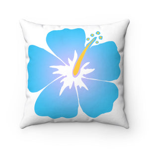 Spun Polyester Square Pillow Blue Flower