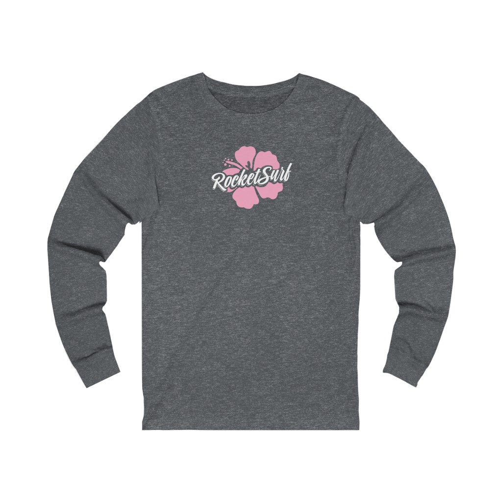 Unisex Jersey Long Sleeve Tee Pink Flower