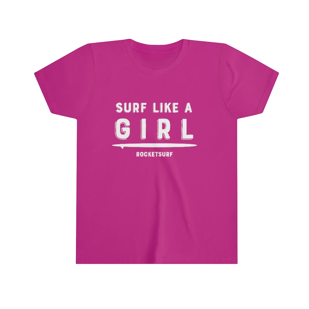 Surf Like A Girl Youth Short Sleeve Tee - White Lettering