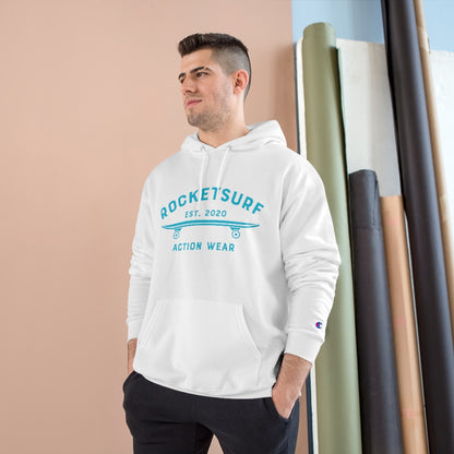 Champion Hoodie - RocketSurf Skate Club Light Blue Lettering
