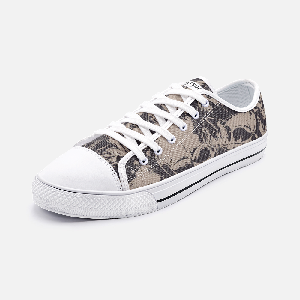Unisex Low Top Canvas Shoes - Skulls