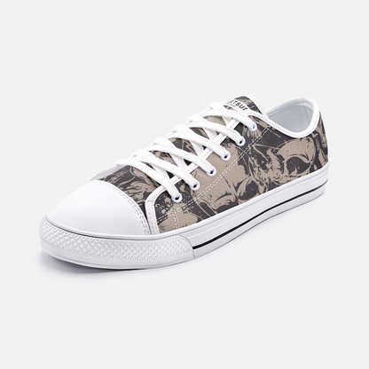Unisex Low Top Canvas Shoes - Skulls