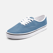 Carregar imagem no visualizador da galeria, Unisex Canvas Low Cut Loafer Sneakers - Blue Herringbone
