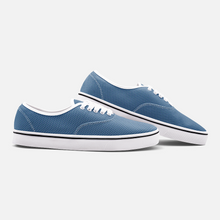 Load image into Gallery viewer, Unisex Canvas Low Cut Loafer Sneakers - Blue Herringbone