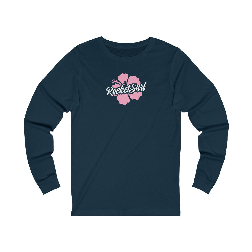 Unisex Jersey Long Sleeve Tee Pink Flower