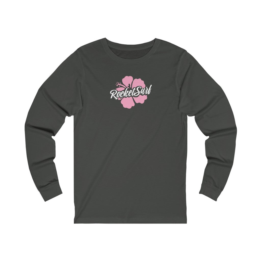 Unisex Jersey Long Sleeve Tee Pink Flower