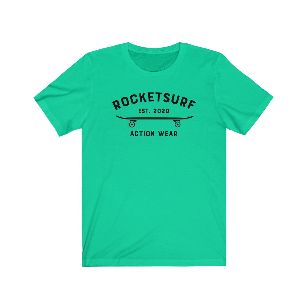 RocketSurf Black Skateboard Unisex Short Sleeve Tee