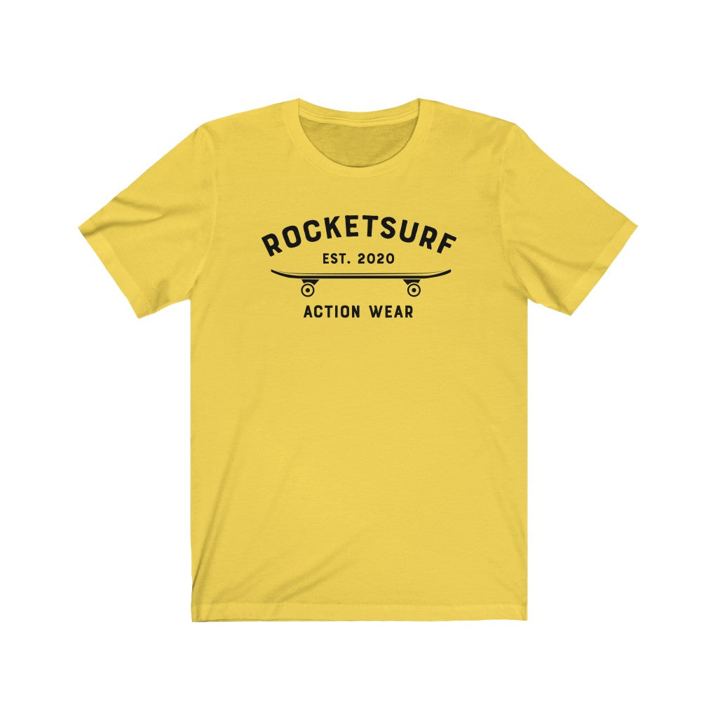 RocketSurf Black Skateboard Unisex Short Sleeve Tee