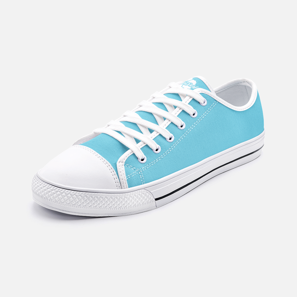 Unisex Low Top Canvas Shoes - Light Blue