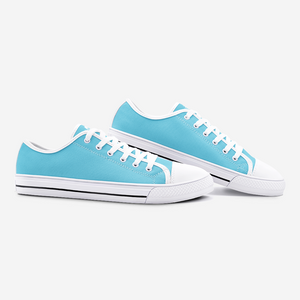 Unisex Low Top Canvas Shoes - Light Blue