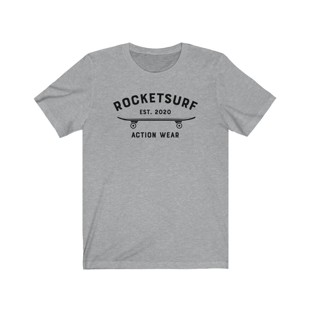 RocketSurf Black Skateboard Unisex Short Sleeve Tee