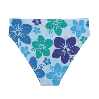 High-waisted bikini bottom - Blue Flowers