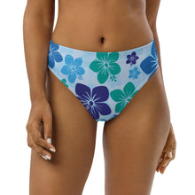 Carica l&#39;immagine nel visualizzatore di Gallery, Recycled material high-waisted bikini bottom - Blue Flowers