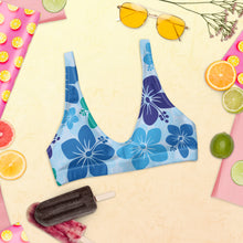Carica l&#39;immagine nel visualizzatore di Gallery, Recycled material padded bikini top - Blue Flowers