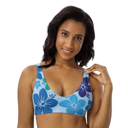 Padded bikini top - Blue Flowers
