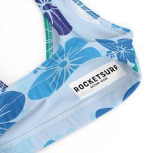 Carregar imagem no visualizador da galeria, Recycled material padded bikini top - Blue Flowers