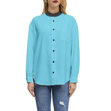 Cargar imagen en el visor de la galería, Long Sleeve Button Up Casual Shirt Top - Light Blue