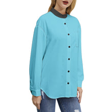 Carica l&#39;immagine nel visualizzatore di Gallery, Long Sleeve Button Up Casual Shirt Top - Light Blue