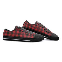 Load image into Gallery viewer, Unisex Low Top Canvas Shoes - Red Tartan Plaid