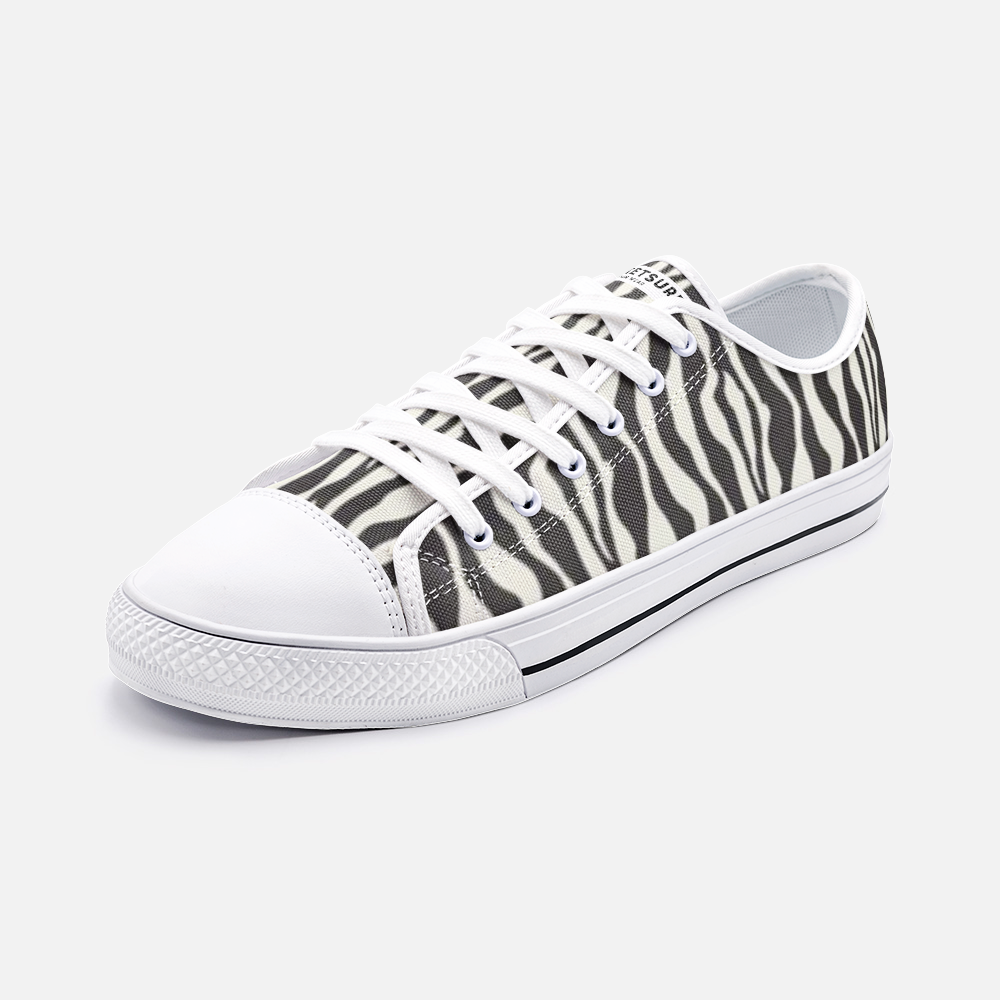 Unisex Low Top Canvas Shoes - Zebra