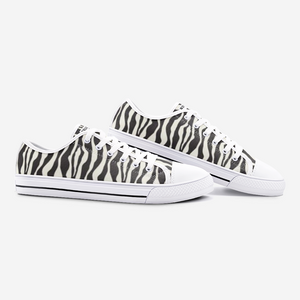 Unisex Low Top Canvas Shoes - Zebra