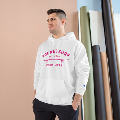 Champion Hoodie - RocketSurf Skate Club Magenta Lettering