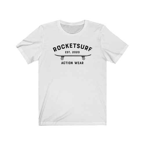 RocketSurf Black Skateboard Unisex Short Sleeve Tee