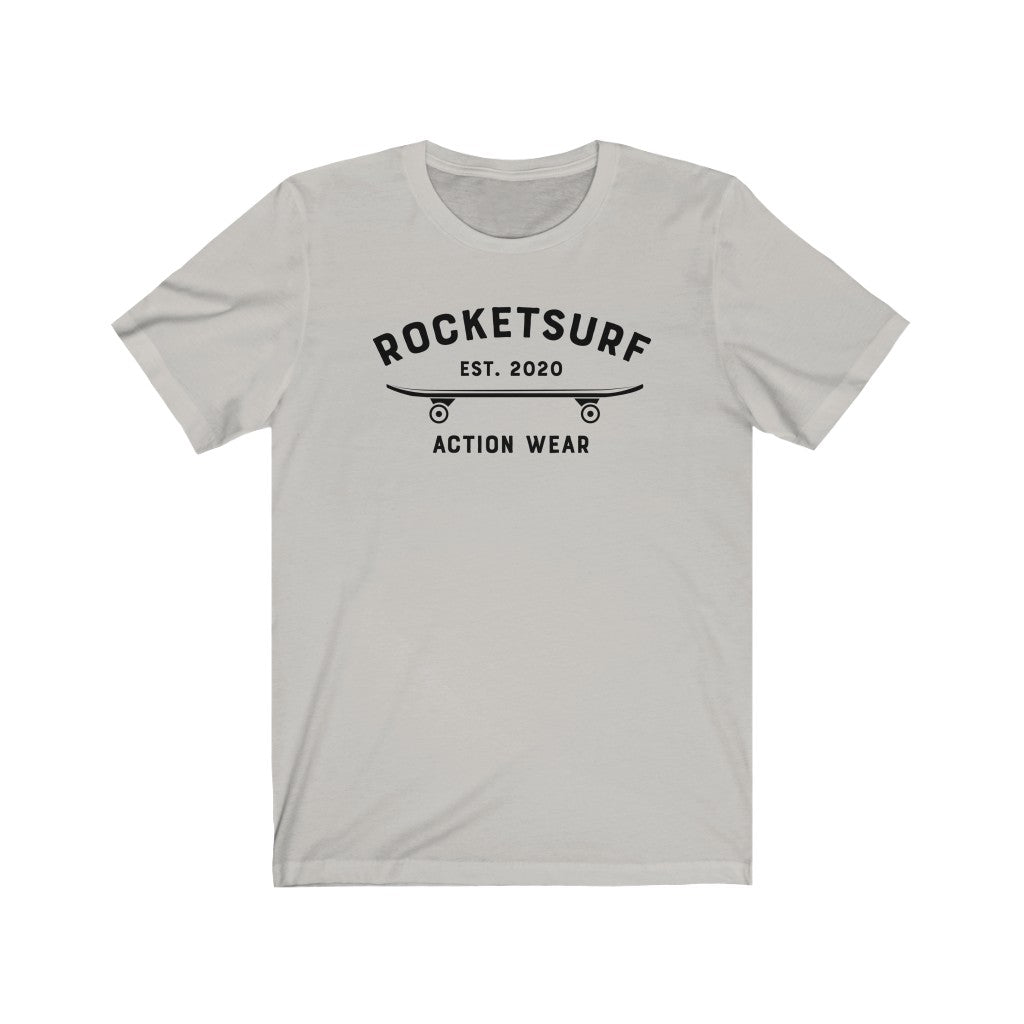 RocketSurf Black Skateboard Unisex Short Sleeve Tee