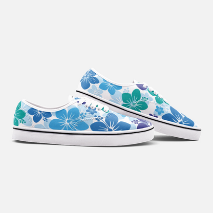 Unisex Canvas Low Cut Loafer Sneakers - Hibiscus