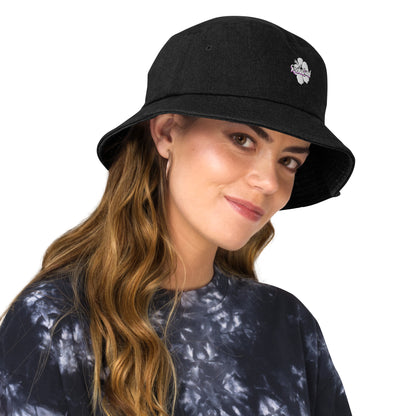 Denim bucket hat - Flower logo