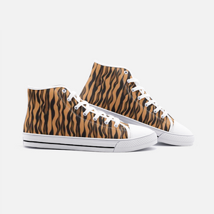 Unisex High Top Canvas Shoes - Tiger