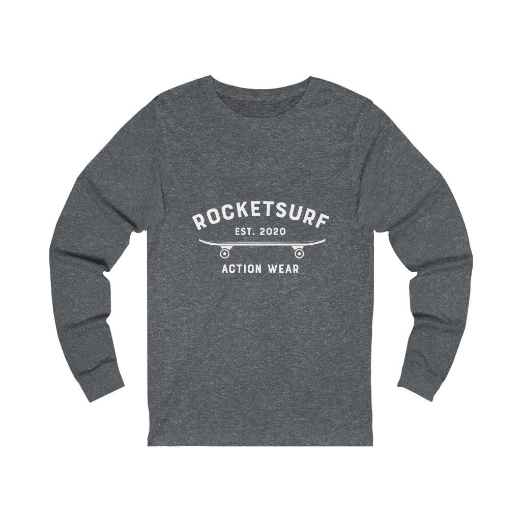 Unisex Jersey Long Sleeve Tee - RocketSurf Skate Club White Lettering