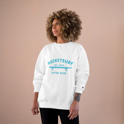 Champion Sweatshirt - RocketSurf Skate Club Light Blue Lettering