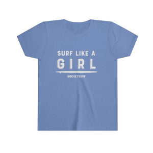 Surf Like A Girl Youth Short Sleeve Tee - White Lettering