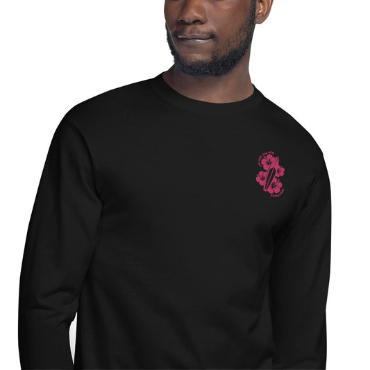 Men's Champion Live Free Live Now - Fuchsia Embroidery