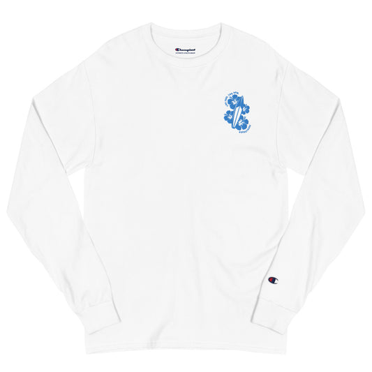 Men's Champion Live Free Live Now - Teal Embroidery