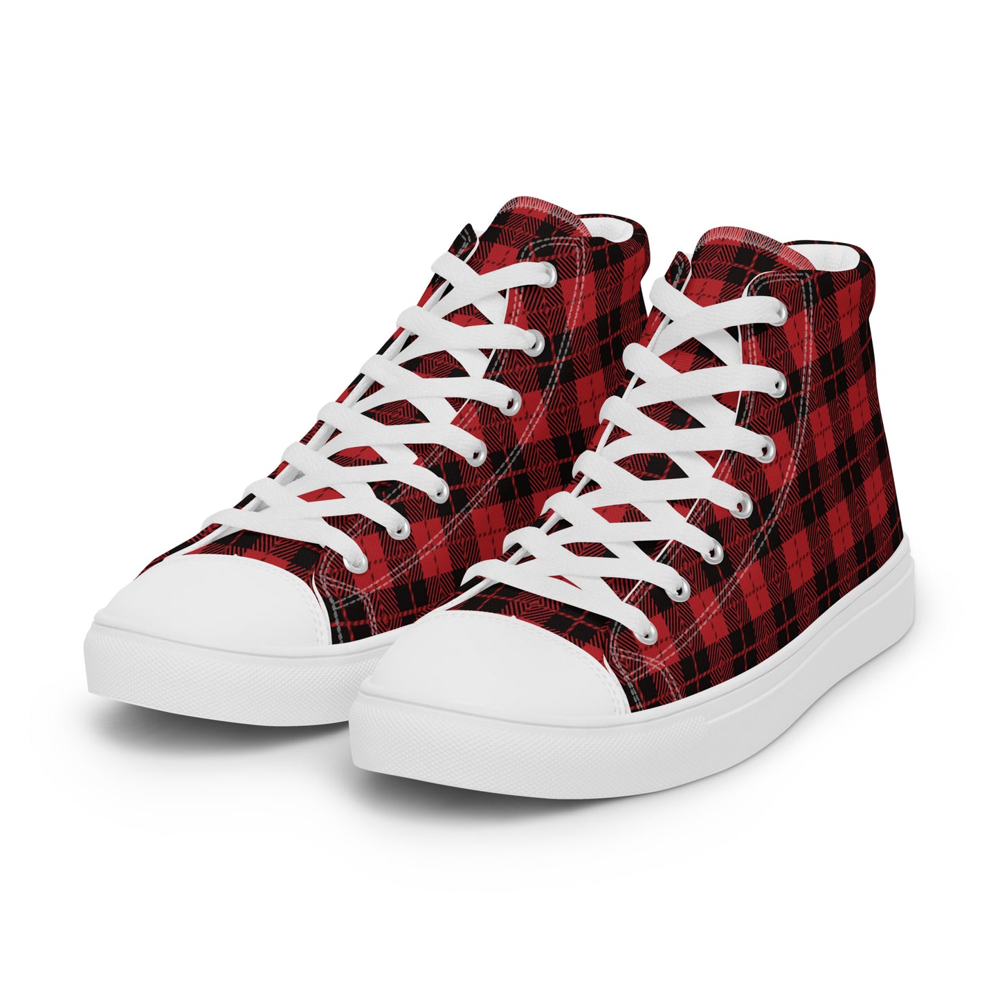 Men’s high top canvas shoes - Plaid