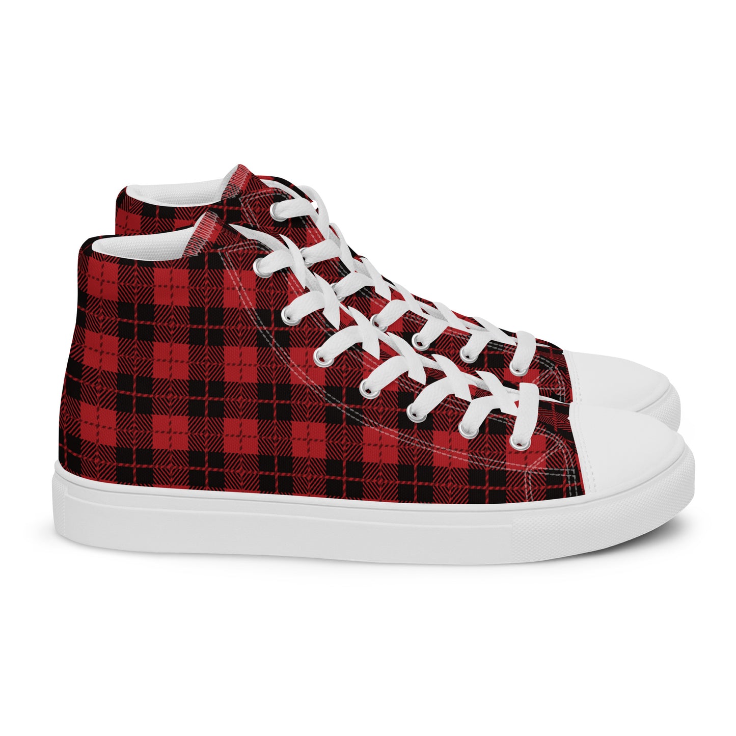 Men’s high top canvas shoes - Plaid