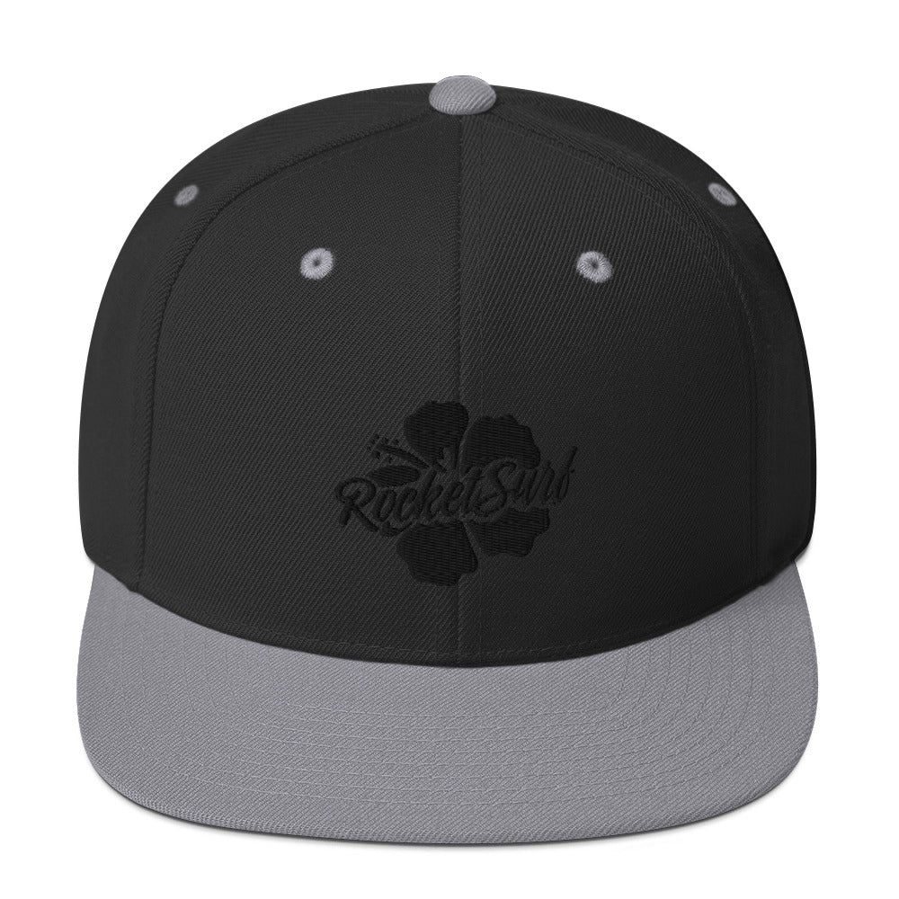 Snapback Hat Black Flower
