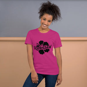 Short-Sleeve Unisex T-Shirt Black Flower