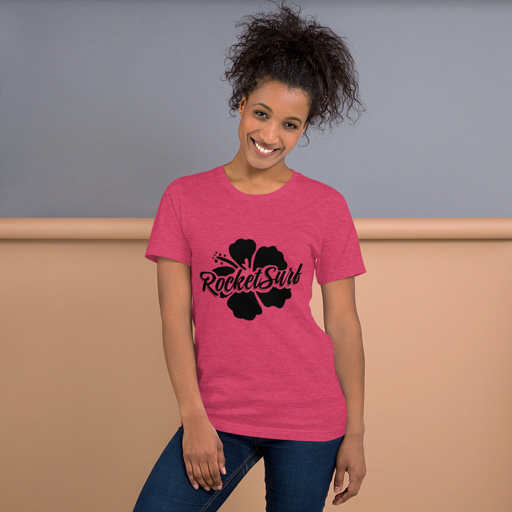 Short-Sleeve Unisex T-Shirt Black Flower