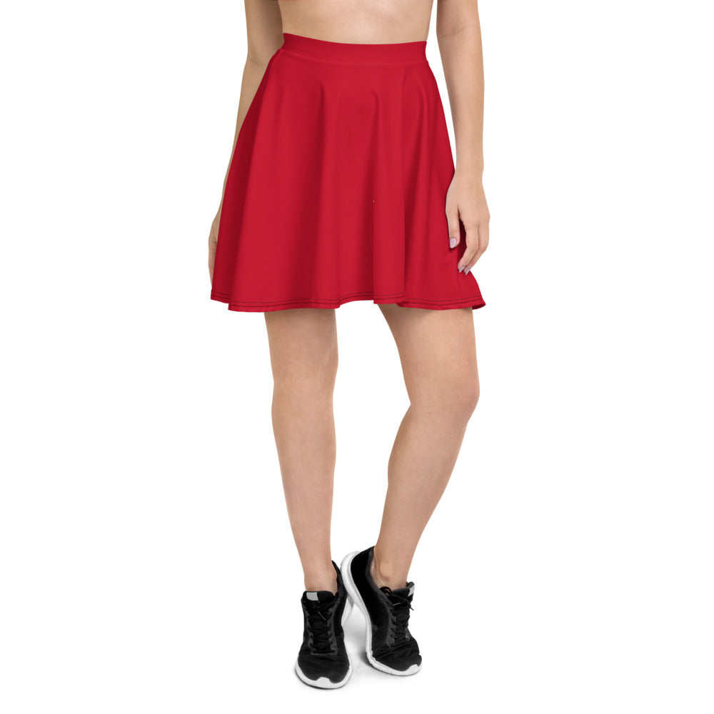 Plain Skater Skirt - Red